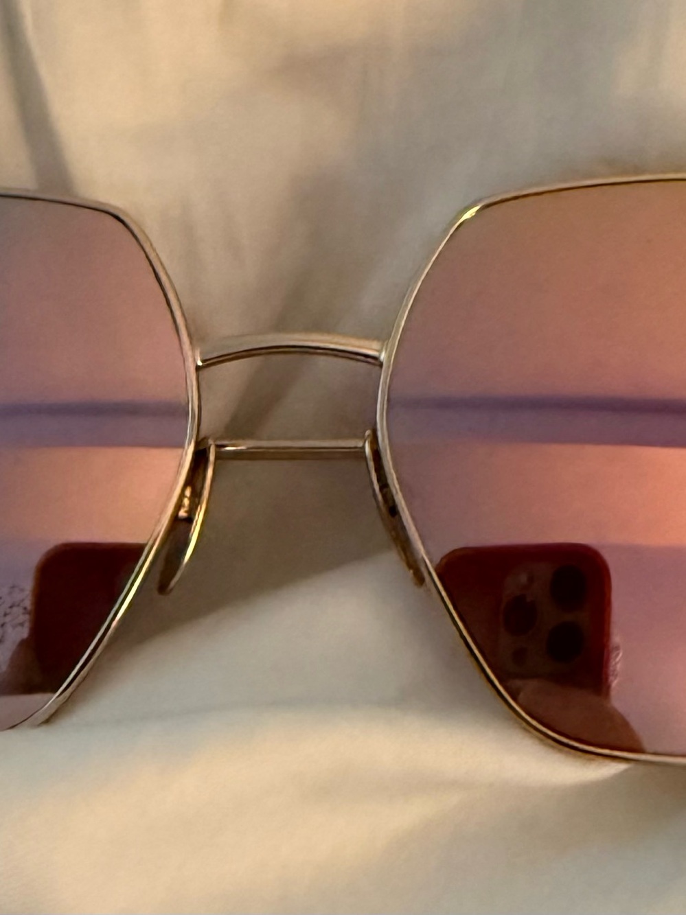 Diff Eyewear Pink Gradient Oversized Sunglasses
